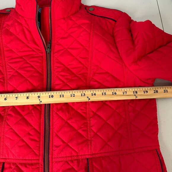 Talbots Quilted Full Zip Jacket Size L Red - Picture 10 of 10